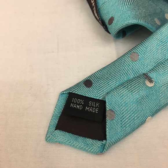 Michael Kors Boys Tie in Turquoise in Polka Dots - Picture 5 of 5